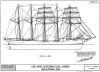 Steel Auxiliary Five-Mast Barque Topsail Schooner "Carl Vinnen" - Sail and Rigging Plan