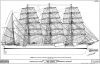 Steel Auxiliary Four-Mast Barque "Kommodore Johnson" - Sail and Rigging Plan